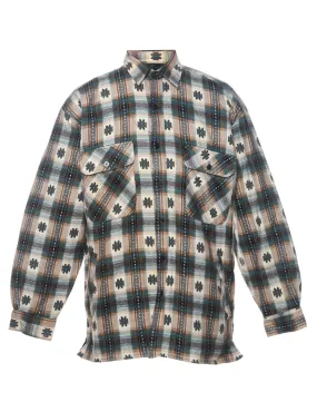 Aztec Pattern Multi-Colour Flannel Shirt - M