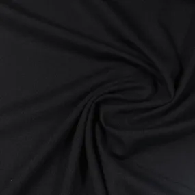 Black 100% Merino Wool Jersey Fabric - 225 GSM