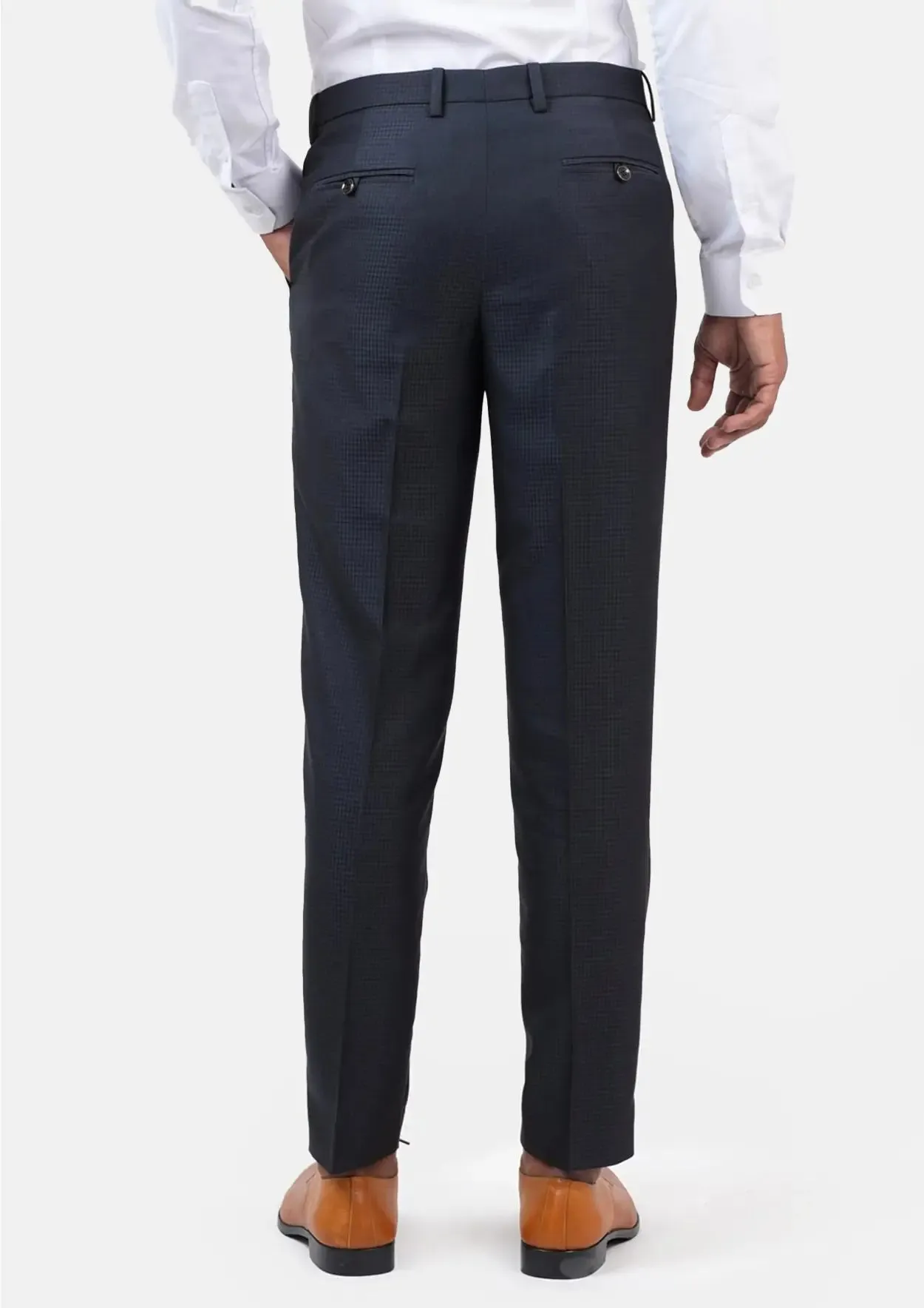 Graphite Blue Microcheck Pants