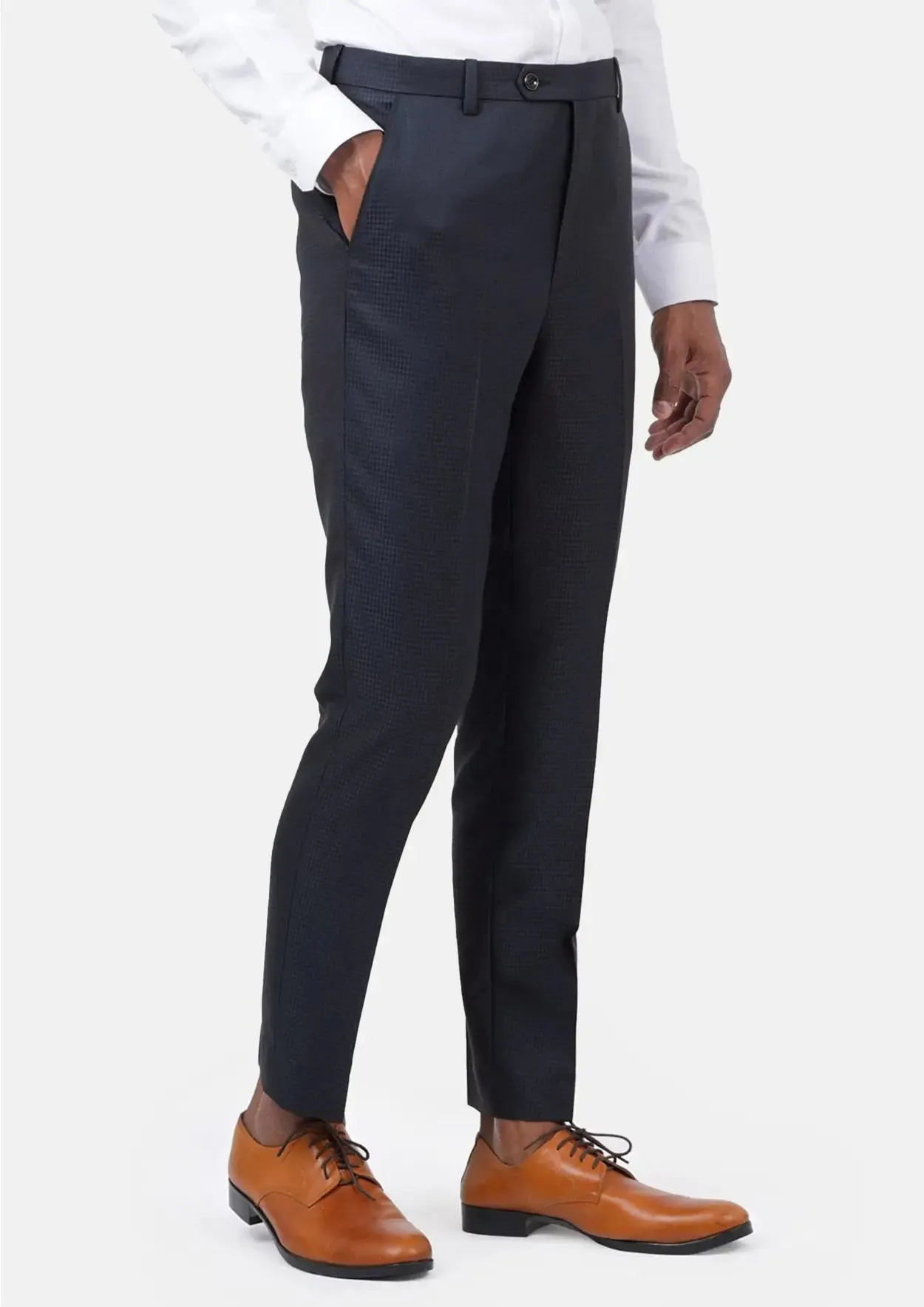 Graphite Blue Microcheck Pants