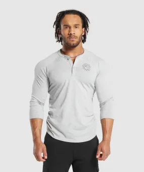 Gymshark Legacy Henley - Light Grey Marl