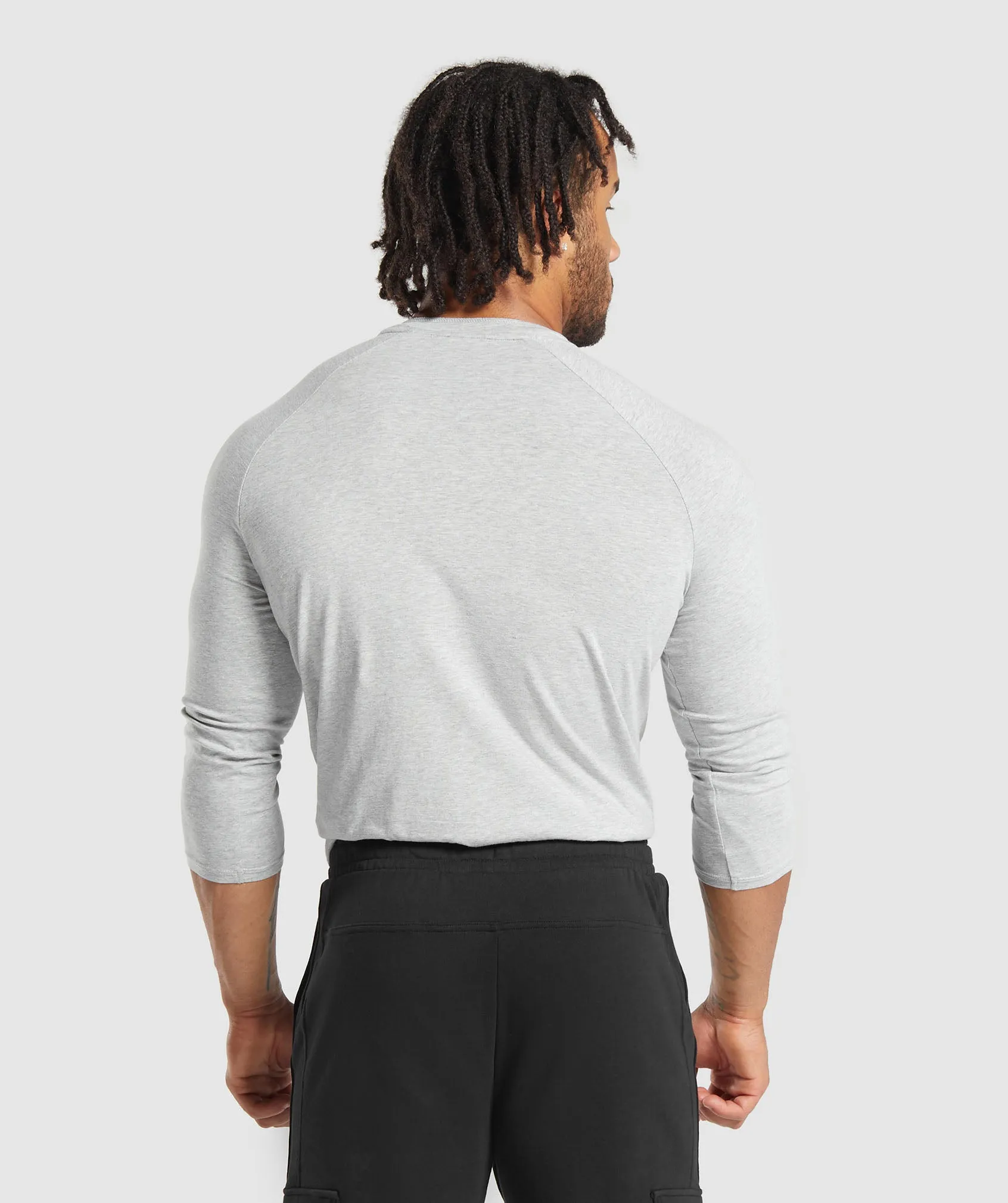 Gymshark Legacy Henley - Light Grey Marl