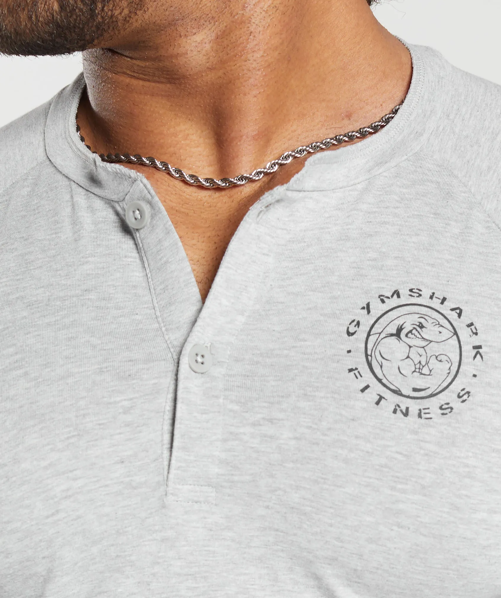 Gymshark Legacy Henley - Light Grey Marl