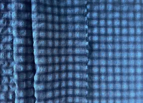 Light-Weight Gucci Pucker Up Cornflower Blue Stretch Wool & Cotton Check (Made in Italy)