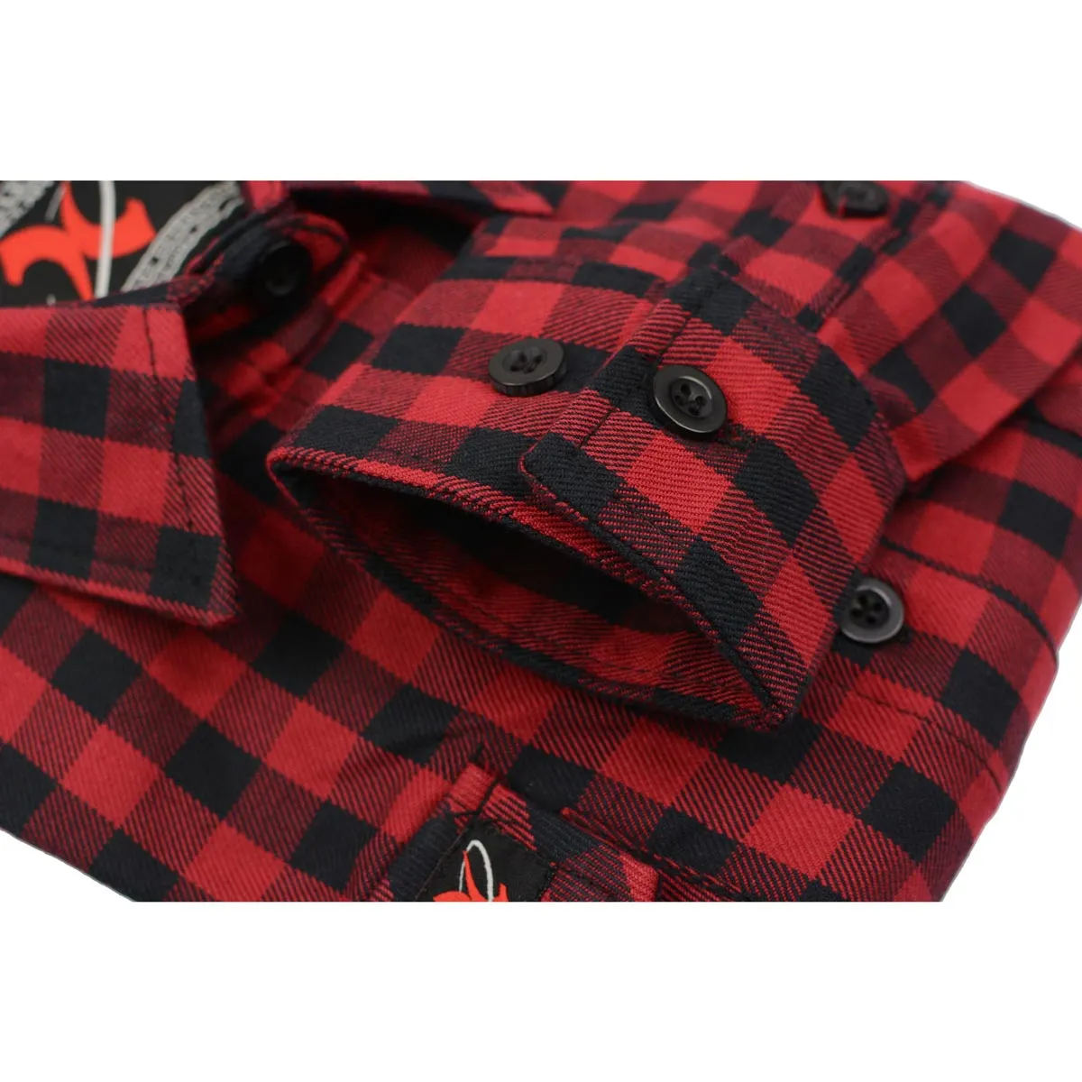 NexGen MNG21609 Women's Casual Red and Black Long Sleeve Cotton Casual Flannel Shirt