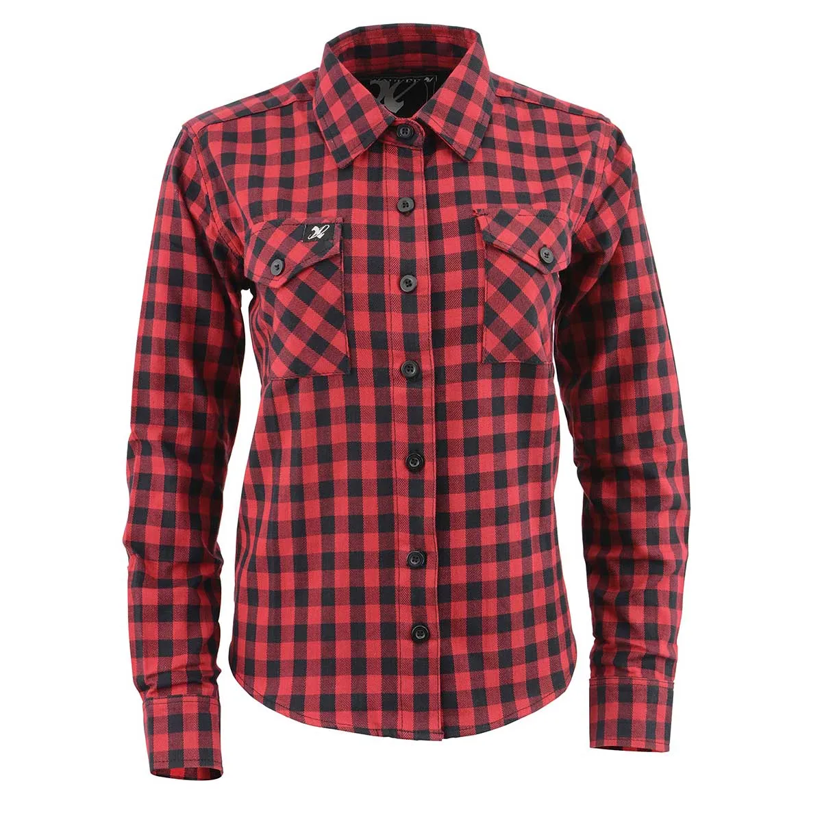 NexGen MNG21609 Women's Casual Red and Black Long Sleeve Cotton Casual Flannel Shirt