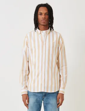 Norse Projects Anton Wide Stripe Oxford Shirt - Sunwashed Yellow