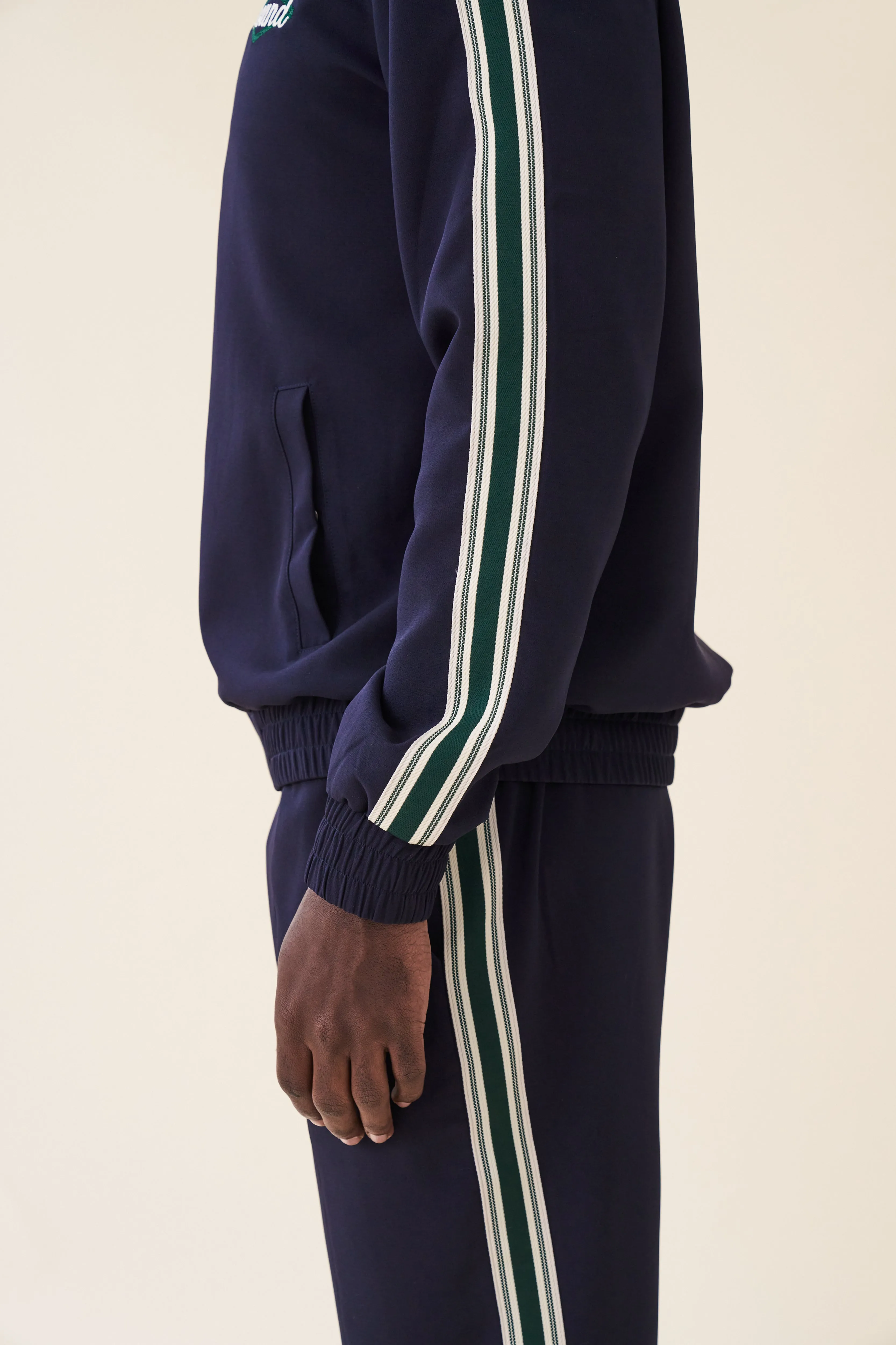 PAULIE NAVY STRIPE TRACK OVERSHIRT