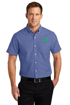 Port Authority Short Sleeve SuperPro Custom Oxford Shirts, Navy