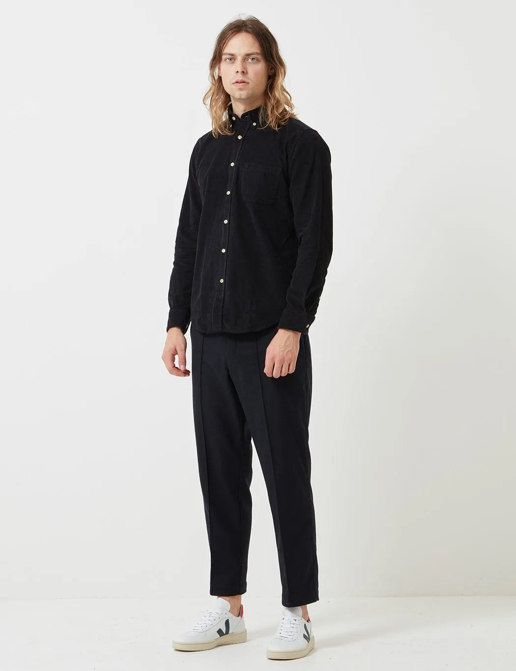 Portuguese Flannel Lobo Shirt (Cord) - Black