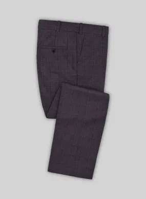 Reda Haze Purple Checks Wool Pants