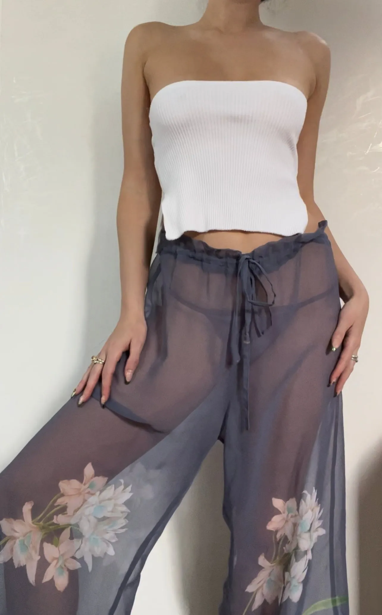 Sheer Lily Drawstring Pants