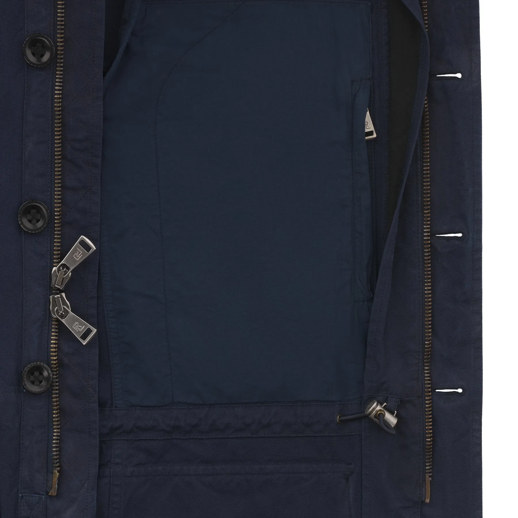 Unlined Cotton Canvas 4 Pocket Military Jacket in Navy Blue