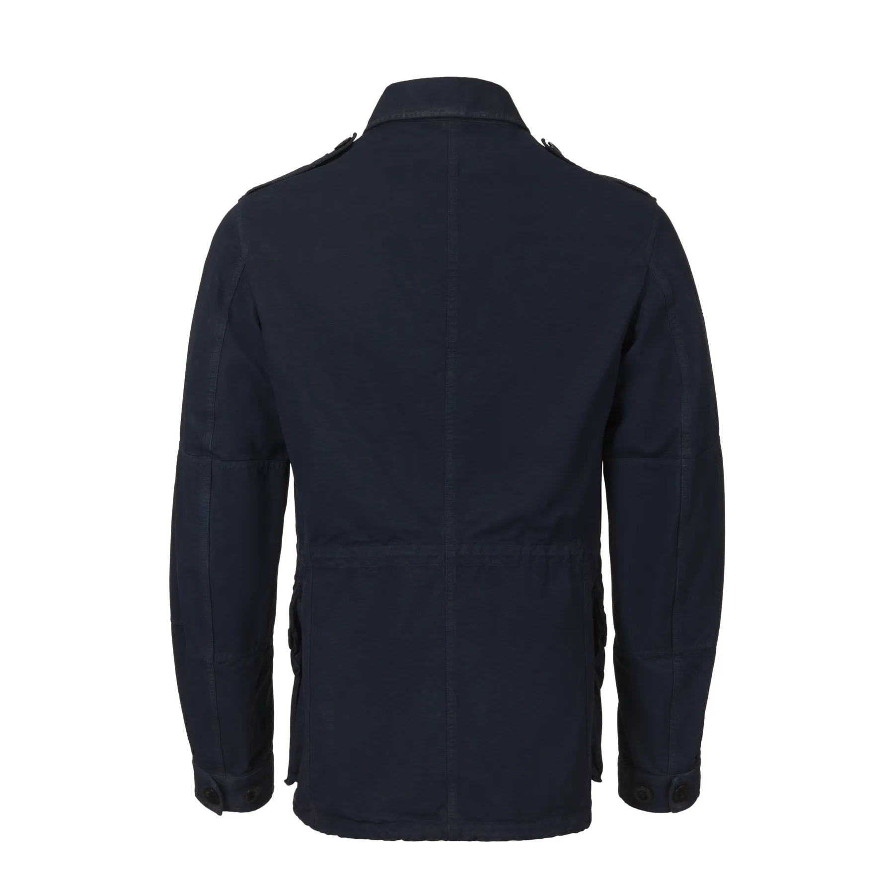 Unlined Cotton Canvas 4 Pocket Military Jacket in Navy Blue